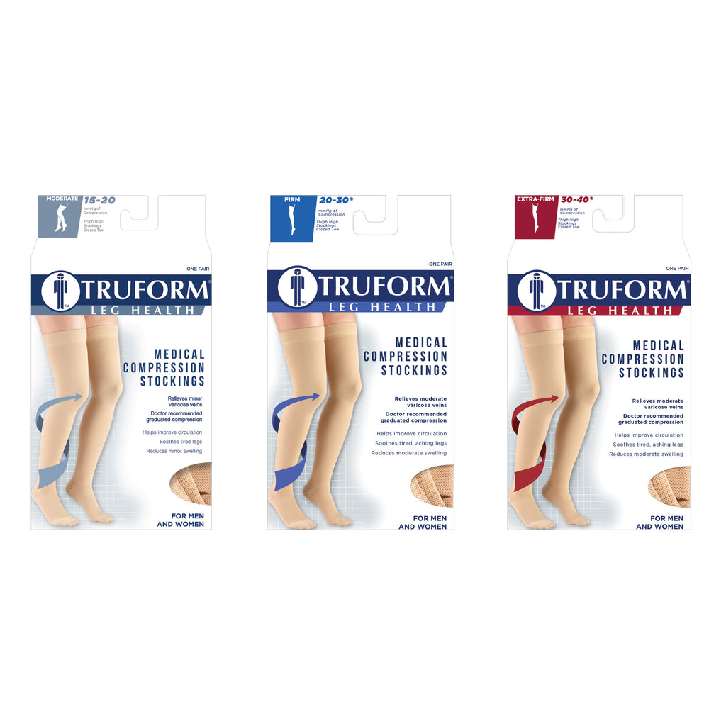 Truform 30-40 Mmhg Compression Stockings for Men and Women, Knee High  Length, Closed Toe, Black, Small, 0.3 pound (8845BL-S) : : Health  & Personal Care