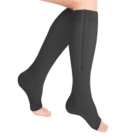 0675 / Knee High Zipper Compression Socks