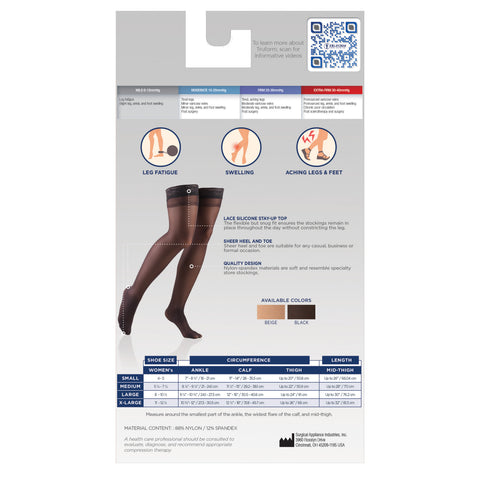 (1764, 1774, & 0264) Ladies' Sheer Thigh High Closed Toe Stockings