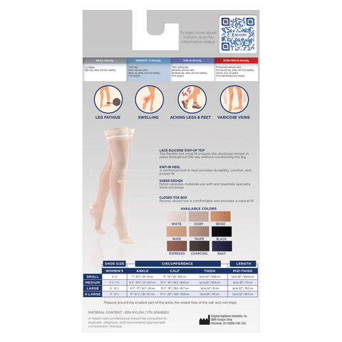 (1764, 1774, & 0264) Ladies' Sheer Thigh High Closed Toe Stockings
