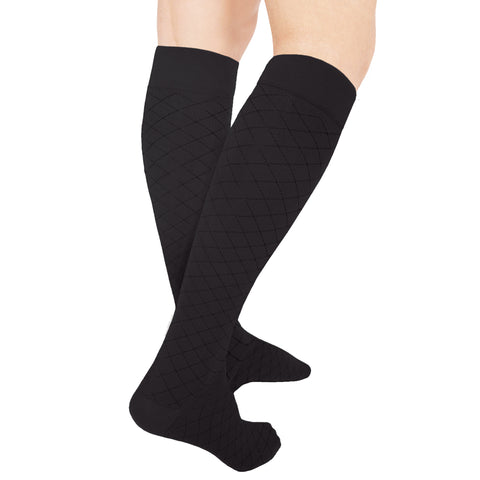 1990 / Knee High / Diamond Pattern / Unisex Socks