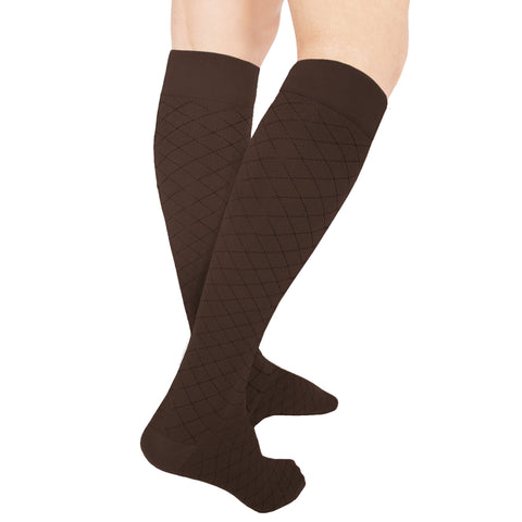 1990 / Knee High / Diamond Pattern / Unisex Socks