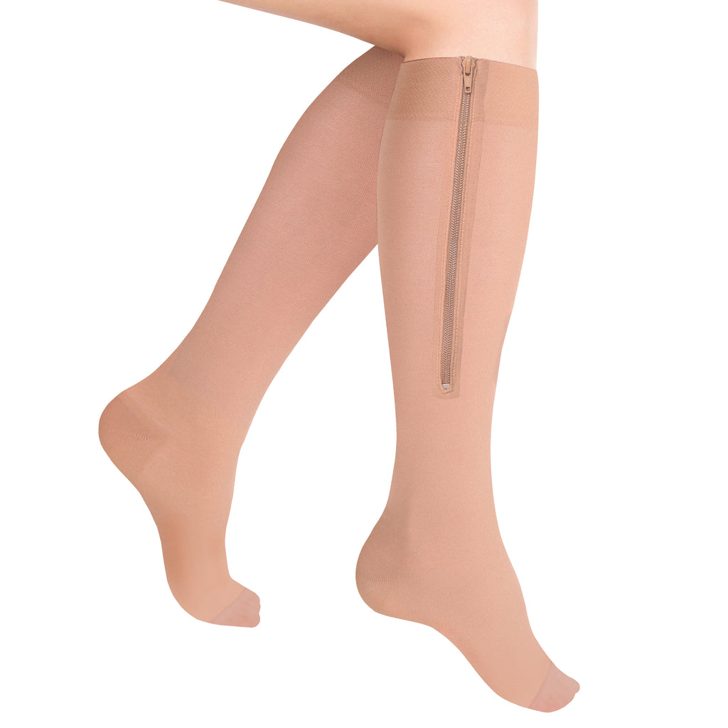Knee High Closed Toe Anti-Embolism Stockings in Beige