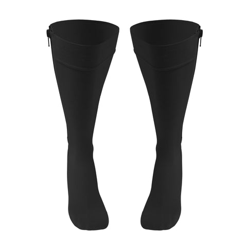 6665 / Knee High Zipper Compression Socks, Open Toe
