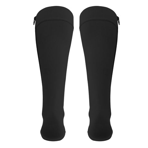6665 / Knee High Zipper Compression Socks, Open Toe