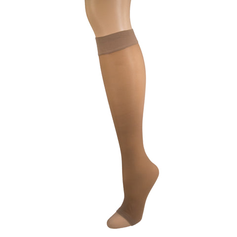 Sheer Fashion, Knee High Compression Stockings, Open Toe