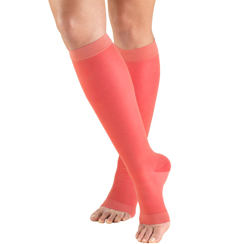 (1762, 1772) Ladies' Sheer Knee High Open Toe Stockings