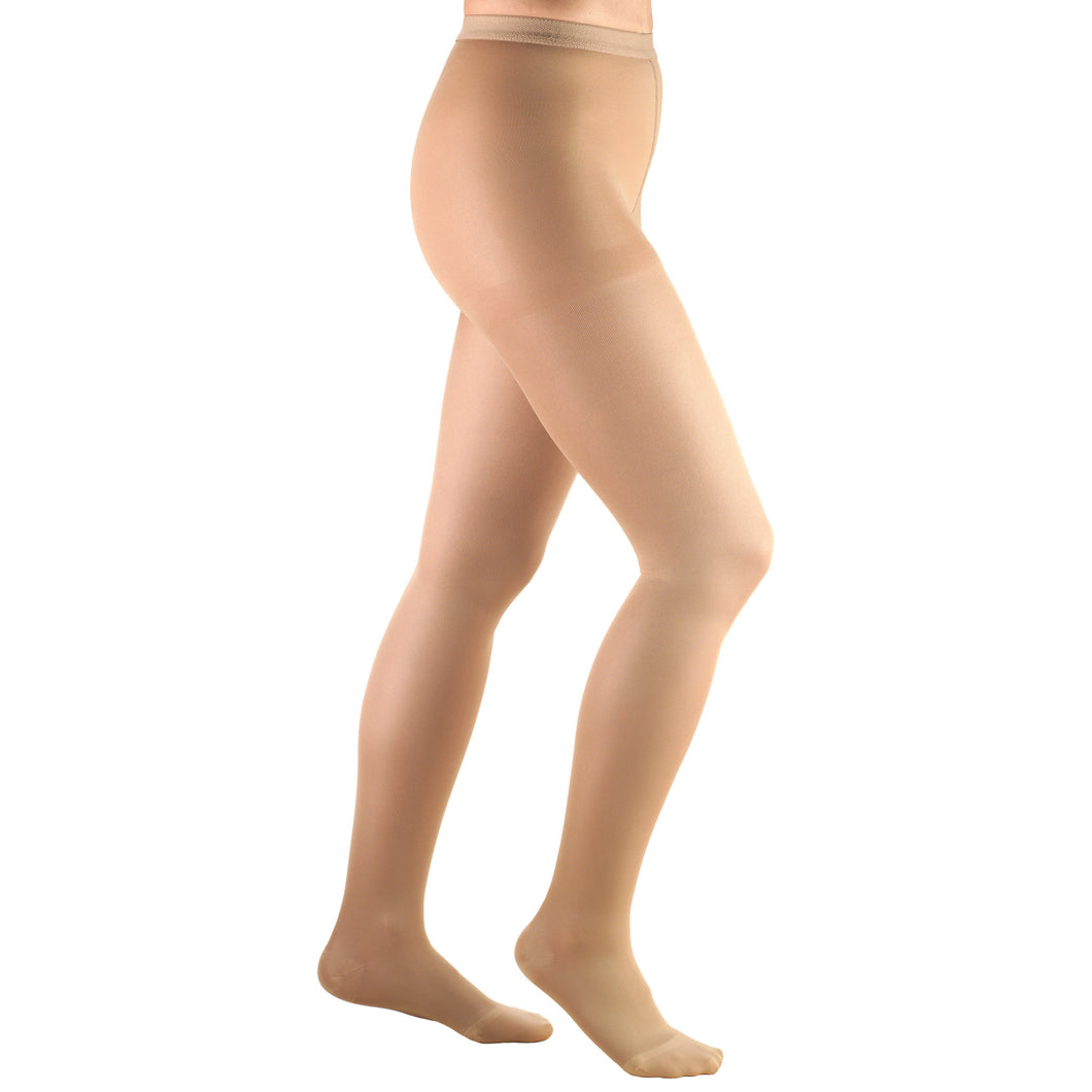 Plus Size Opaque Compression Tights for Women 20-30 mmHg - Beige, 2X-Large  